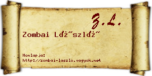 Zombai László névjegykártya